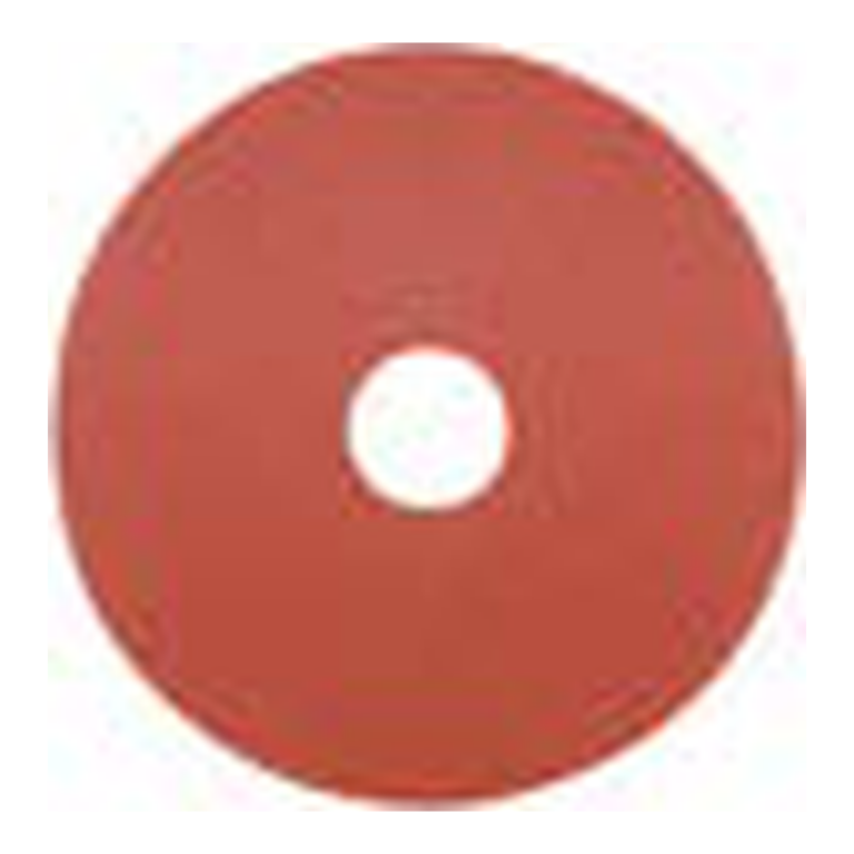 Round red sanding pad with a center hole