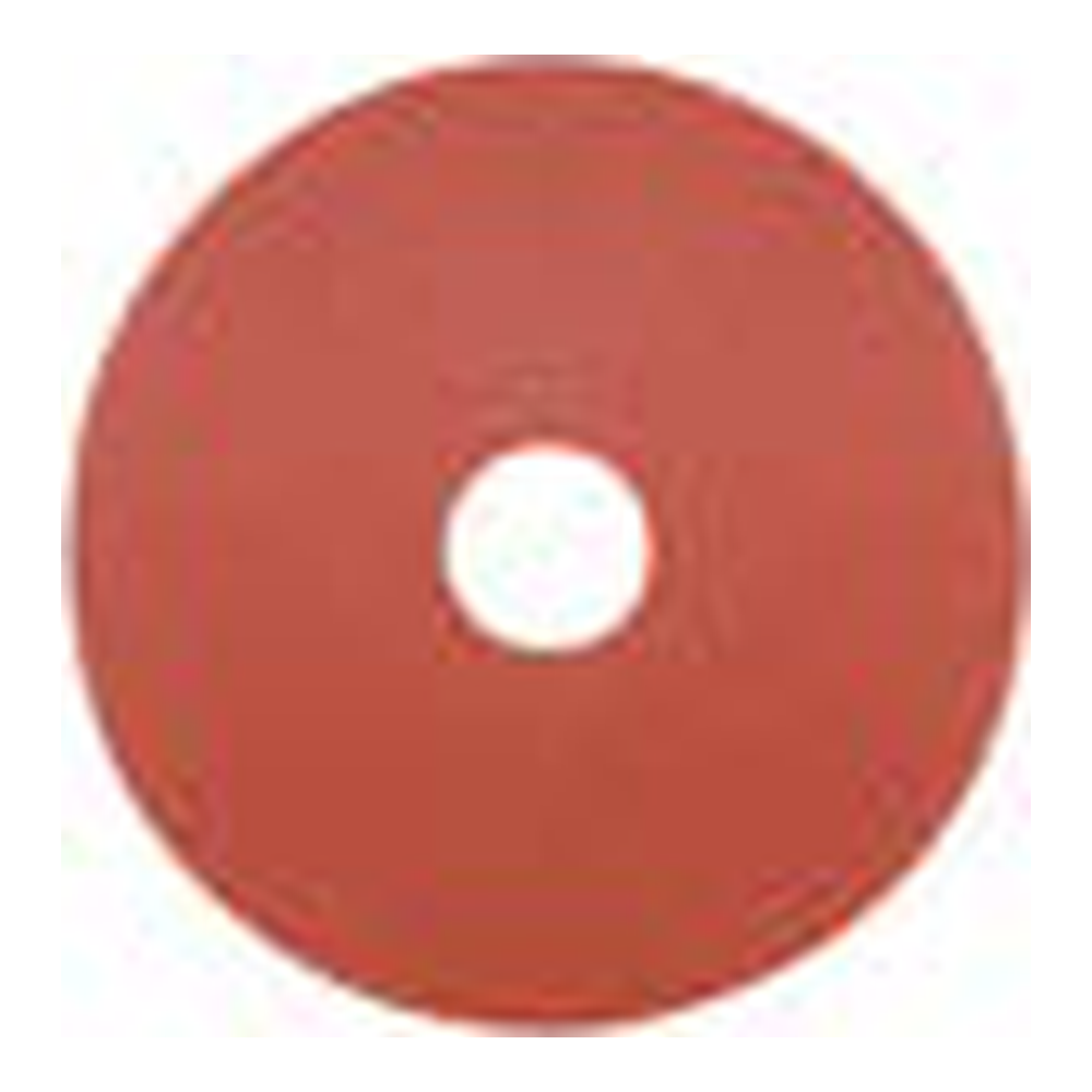 Round red sanding pad with a center hole