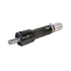 Angled view of a black and silver cylindrical air motor with a front metal