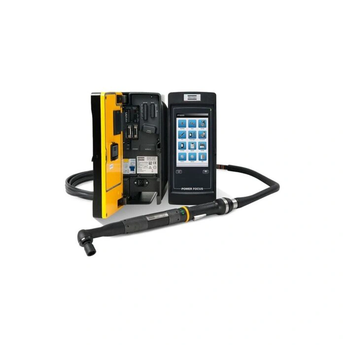 בקר Atlas Copco Power Focus 6000 עם כלי הרכבה מחובר - Atlas Copco Power Focus 6000 controller with a connected assembly tool