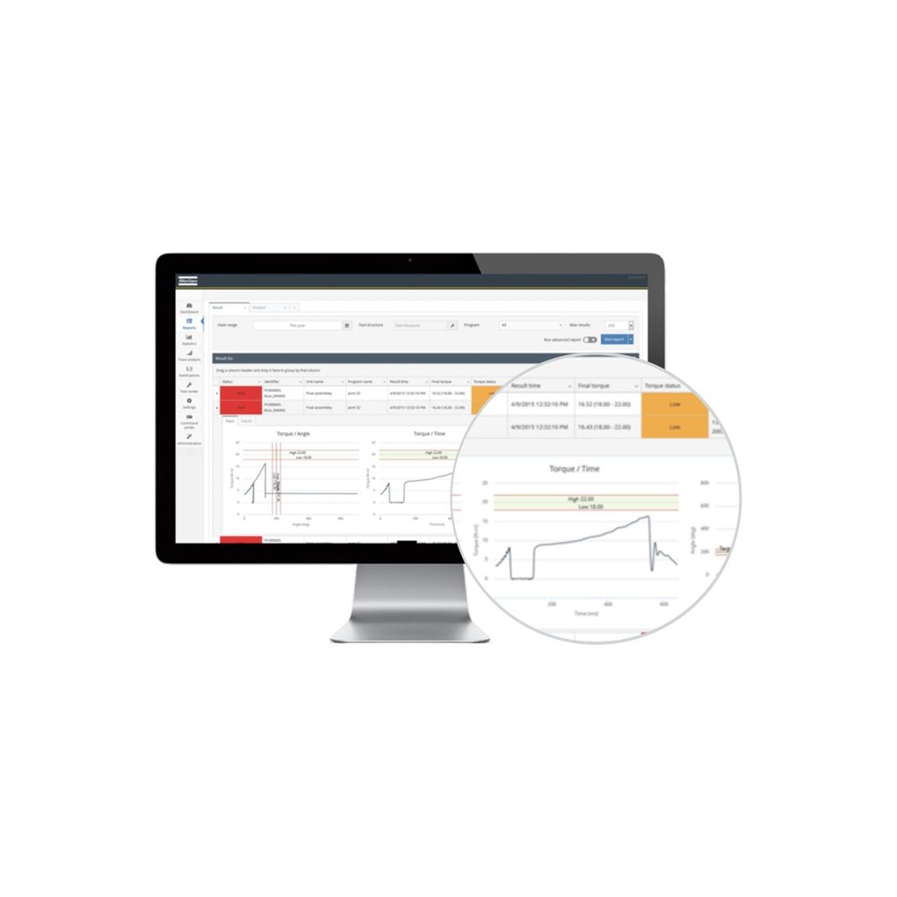 ממשק תוכנת Atlas Copco ToolsNet 8 עבור מודול Reports - Atlas Copco ToolsNet 8 interface for the Reports module
