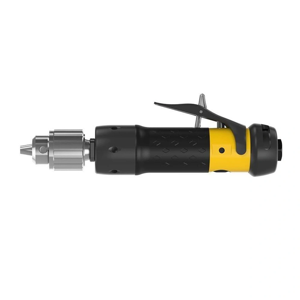 The same straight pneumatic drill, in a horizontal side view, with a top