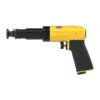Yellow-and-black pneumatic riveting hammer or drill-like tool, side view