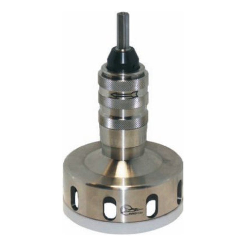 A similar cylindrical metal housing with a wider base and large side