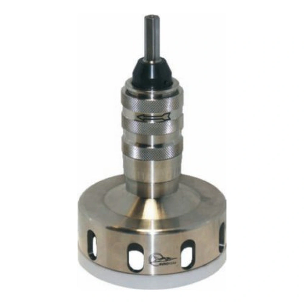 A similar cylindrical metal housing with a wider base and large side