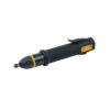 Black handheld electric screwdriver with a textured grip and metal tip