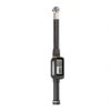 Black digital torque wrench, full front view of a long tool with a centered