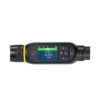 Black digital torque wrench, horizontal close-up of the display and button