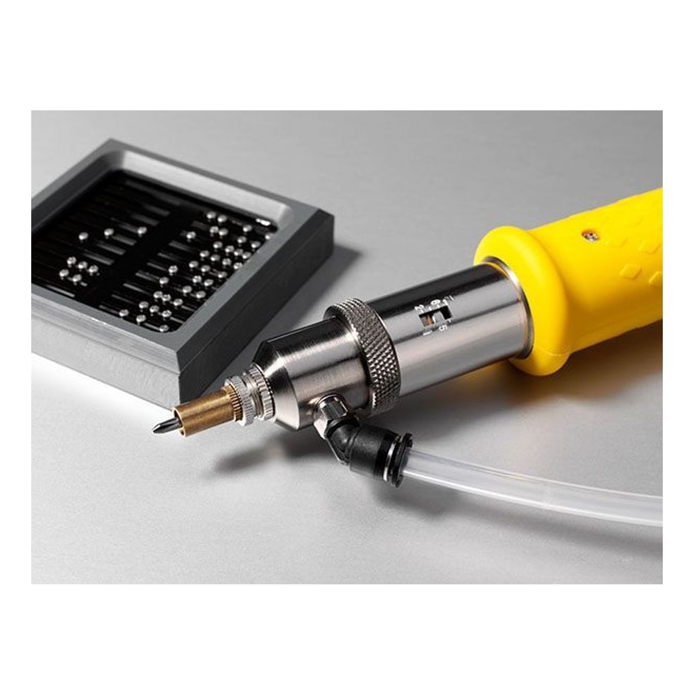 Yellow and black screwdriver head connected to a cable and small control