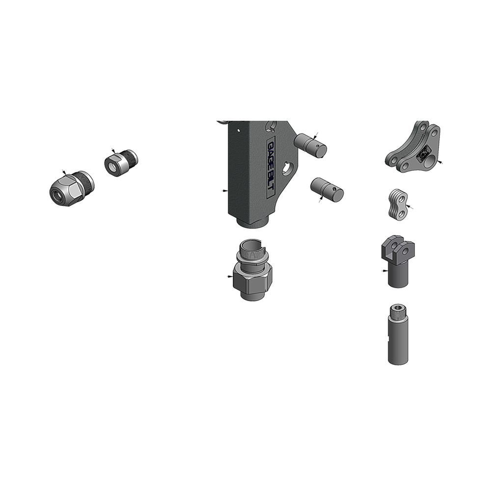 מבט מפורק מספר 2 על רכיבי ראש הסמרור Gage Bilt SB06-713B-58RA - Exploded component view 2 of Gage Bilt SB06-713B-58RA nose assembly