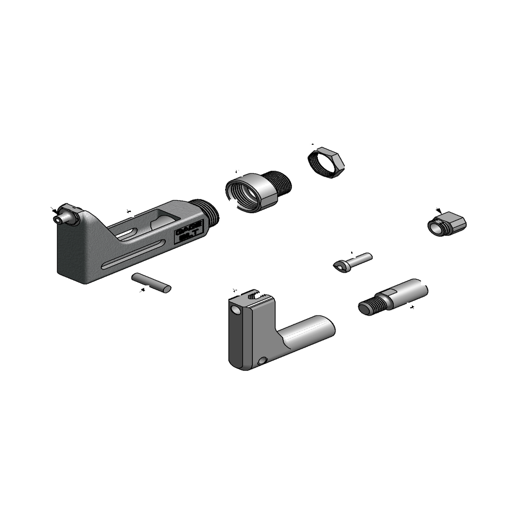 מבט מפורק מספר 2 על רכיבי ראש הסמרור Gage Bilt 5N-715-40OC1 - Exploded component view 2 of Gage Bilt 5N-715-40OC1 nose assembly