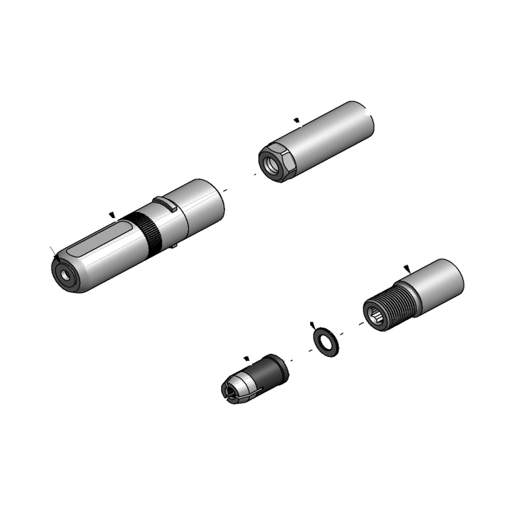 מבט מפורק מספר 2 על רכיבי ראש הסמרור Gage Bilt 8C-713-20 - Exploded component view 2 of Gage Bilt 8C-713-20 nose assembly