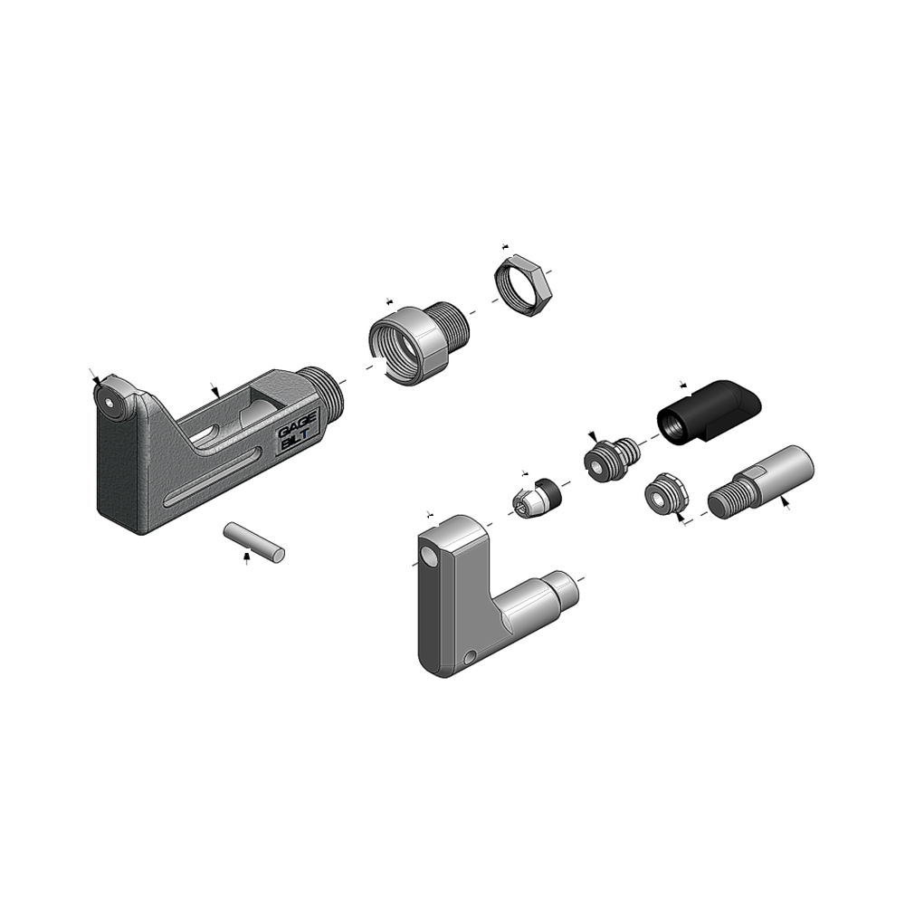 מבט מפורק מספר 2 על רכיבי ראש הסמרור Gage Bilt 6C-715A-40OS - Exploded component view 2 of Gage Bilt 6C-715A-40OS nose assembly