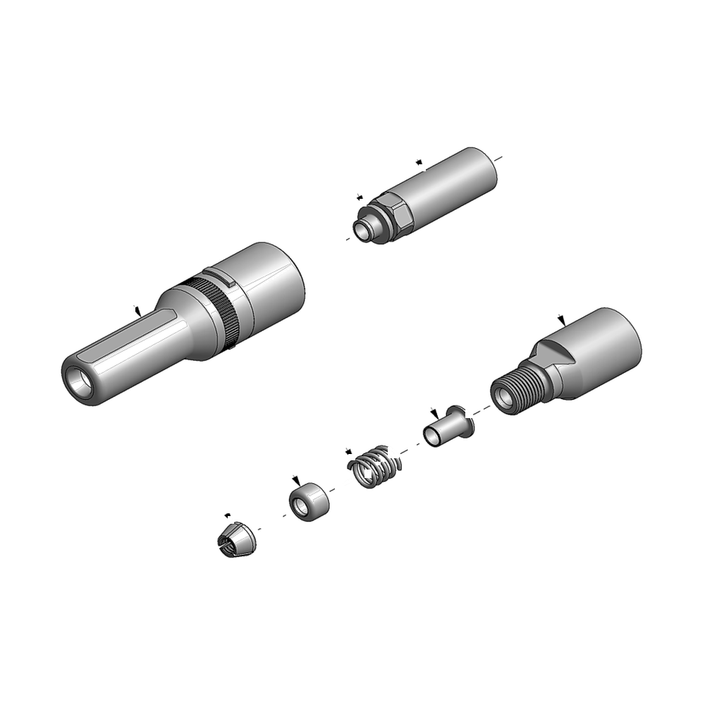 מבט מפורק מספר 2 על רכיבי ראש הסמרור Gage Bilt NAS08-353-23 - Exploded component view 2 of Gage Bilt NAS08-353-23 nose assembly