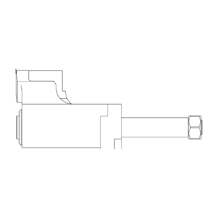 תצוגת מוצר נקייה של ראש סמרור Gage Bilt NAS10-205C-31 על רקע לבן - Clean product view of Gage Bilt NAS10-205C-31 nose assembly on a white background