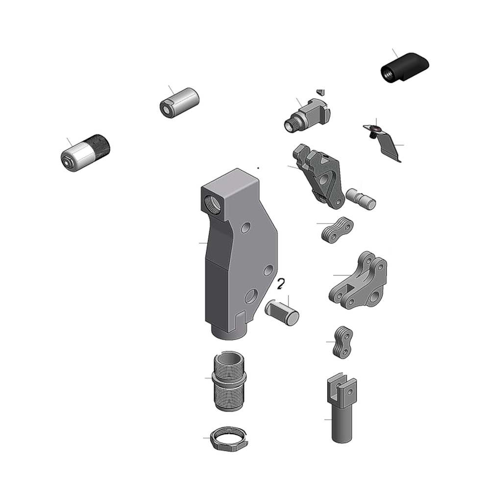 מבט מפורק מספר 2 על רכיבי ראש הסמרור Gage Bilt 456UBR-704-54RA - Exploded component view 2 of Gage Bilt 456UBR-704-54RA nose assembly