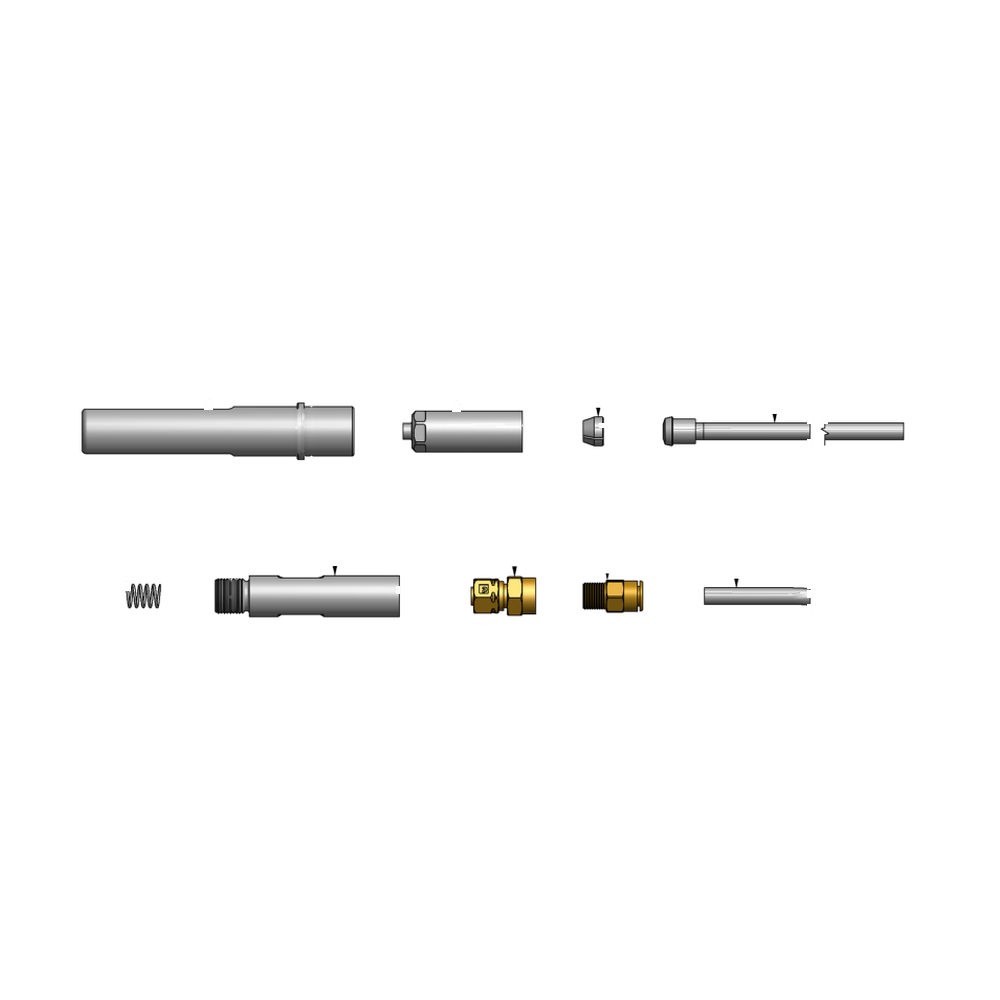 מבט מפורק מספר 2 על רכיבי ראש הסמרור Gage Bilt BOM06-730-35VT - Exploded component view 2 of Gage Bilt BOM06-730-35VT nose assembly