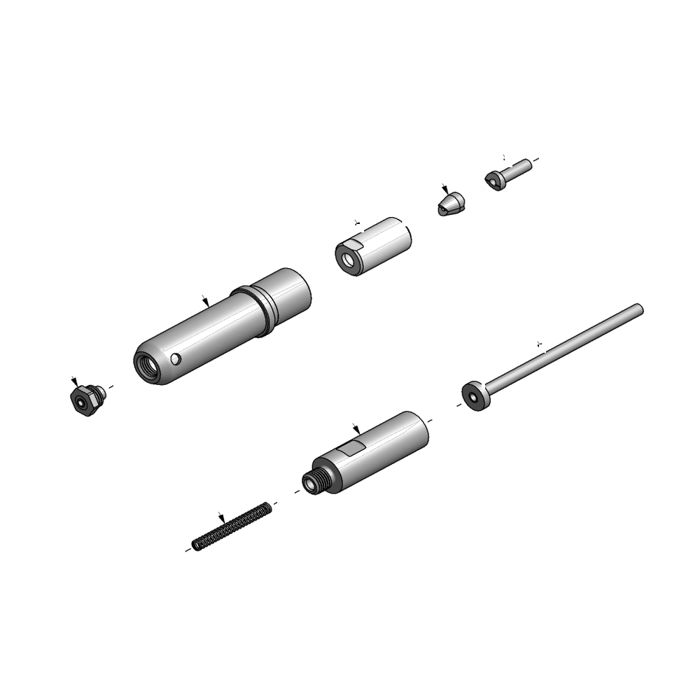 מבט מפורק מספר 2 על רכיבי ראש הסמרור Gage Bilt MBC-751A-21 - Exploded component view 2 of Gage Bilt MBC-751A-21 nose assembly