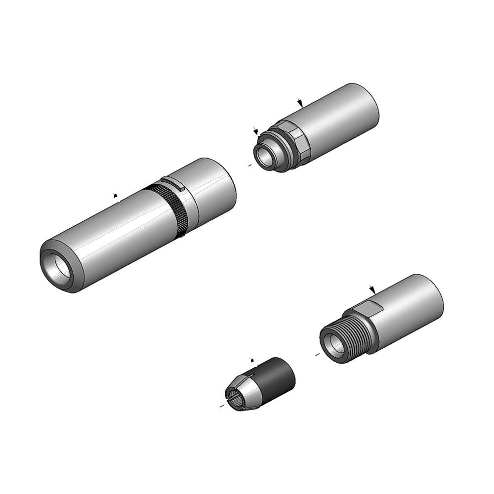 מבט מפורק מספר 2 על רכיבי ראש הסמרור Gage Bilt NAS12-353A-23 - Exploded component view 2 of Gage Bilt NAS12-353A-23 nose assembly
