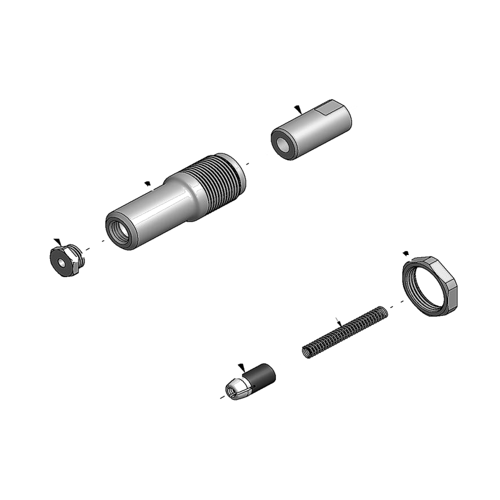 מבט מפורק מספר 2 על רכיבי ראש הסמרור Gage Bilt UBR06-704A-16 - Exploded component view 2 of Gage Bilt UBR06-704A-16 nose assembly