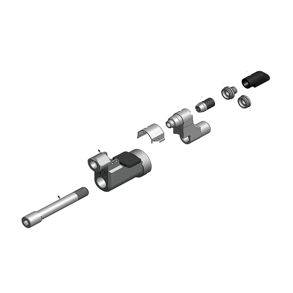 מבט מפורק מספר 2 על רכיבי ראש הסמרור Gage Bilt NAS08-206H-30OS - Exploded component view 2 of Gage Bilt NAS08-206H-30OS nose assembly