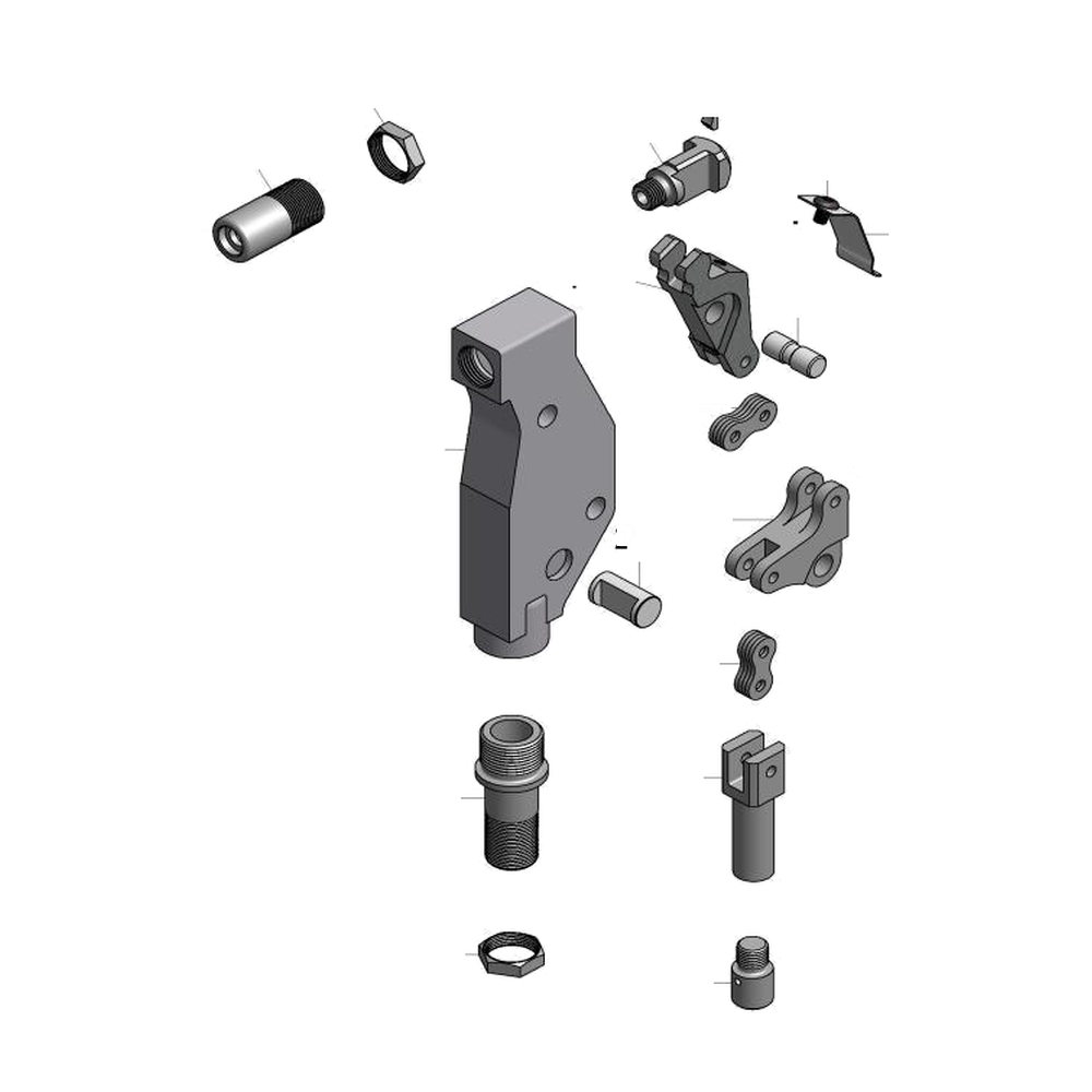 מבט מפורק מספר 2 על רכיבי ראש הסמרור Gage Bilt SMLS05-715-54RA - Exploded component view 2 of Gage Bilt SMLS05-715-54RA nose assembly