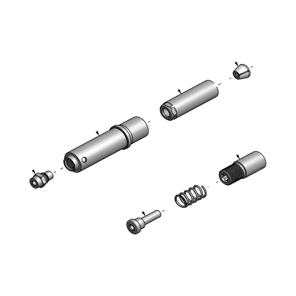 מבט מפורק מספר 2 על רכיבי ראש הסמרור Gage Bilt MGL08-752A-21SP - Exploded component view 2 of Gage Bilt MGL08-752A-21SP nose assembly