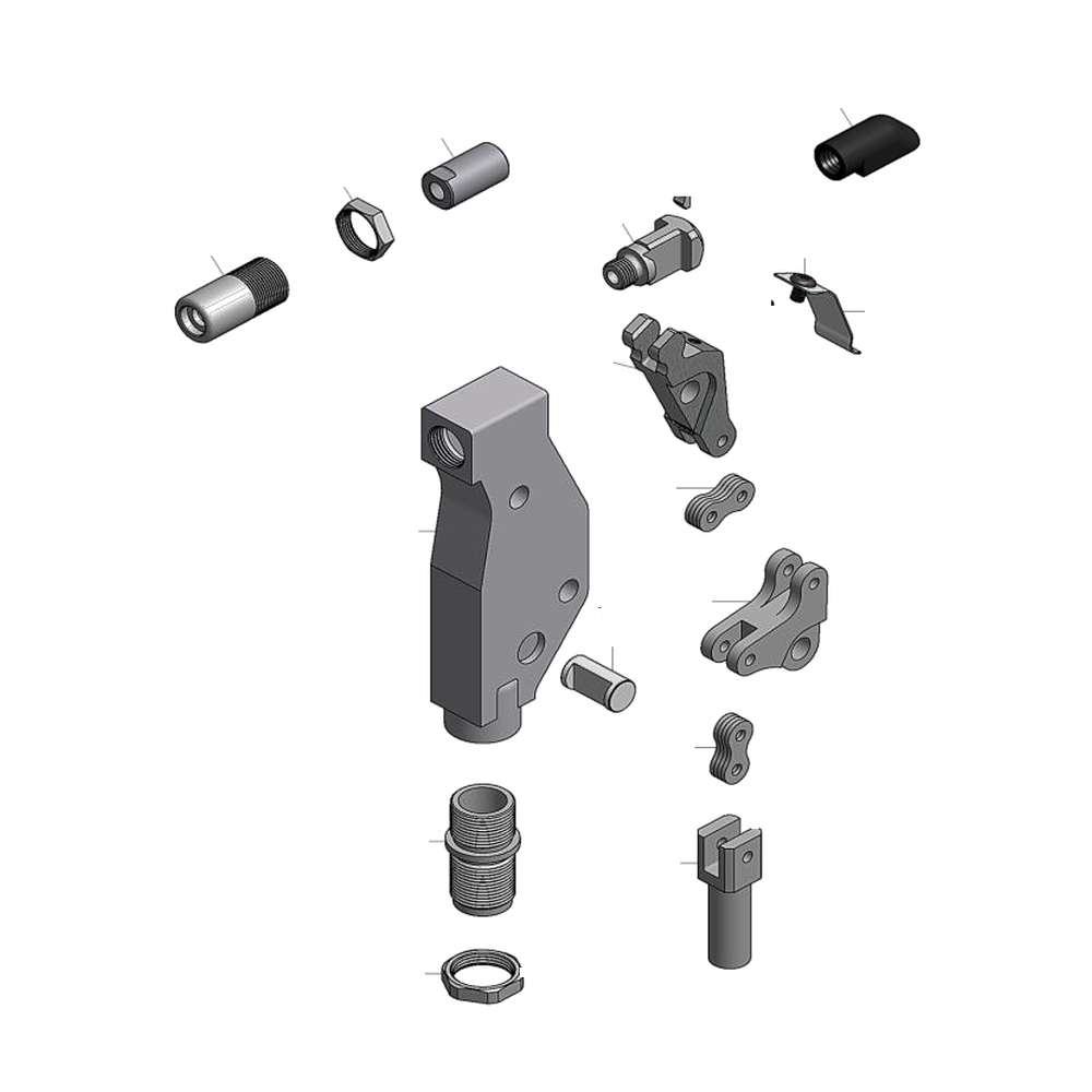 מבט מפורק מספר 2 על רכיבי ראש הסמרור Gage Bilt 3A-704-54RA - Exploded component view 2 of Gage Bilt 3A-704-54RA nose assembly