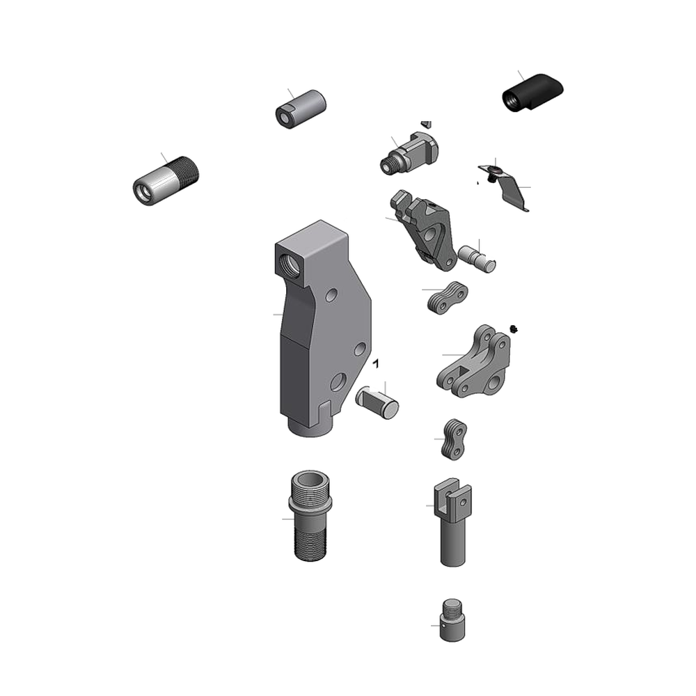 מבט מפורק מספר 2 על רכיבי ראש הסמרור Gage Bilt 6C-715A-54RA - Exploded component view 2 of Gage Bilt 6C-715A-54RA nose assembly