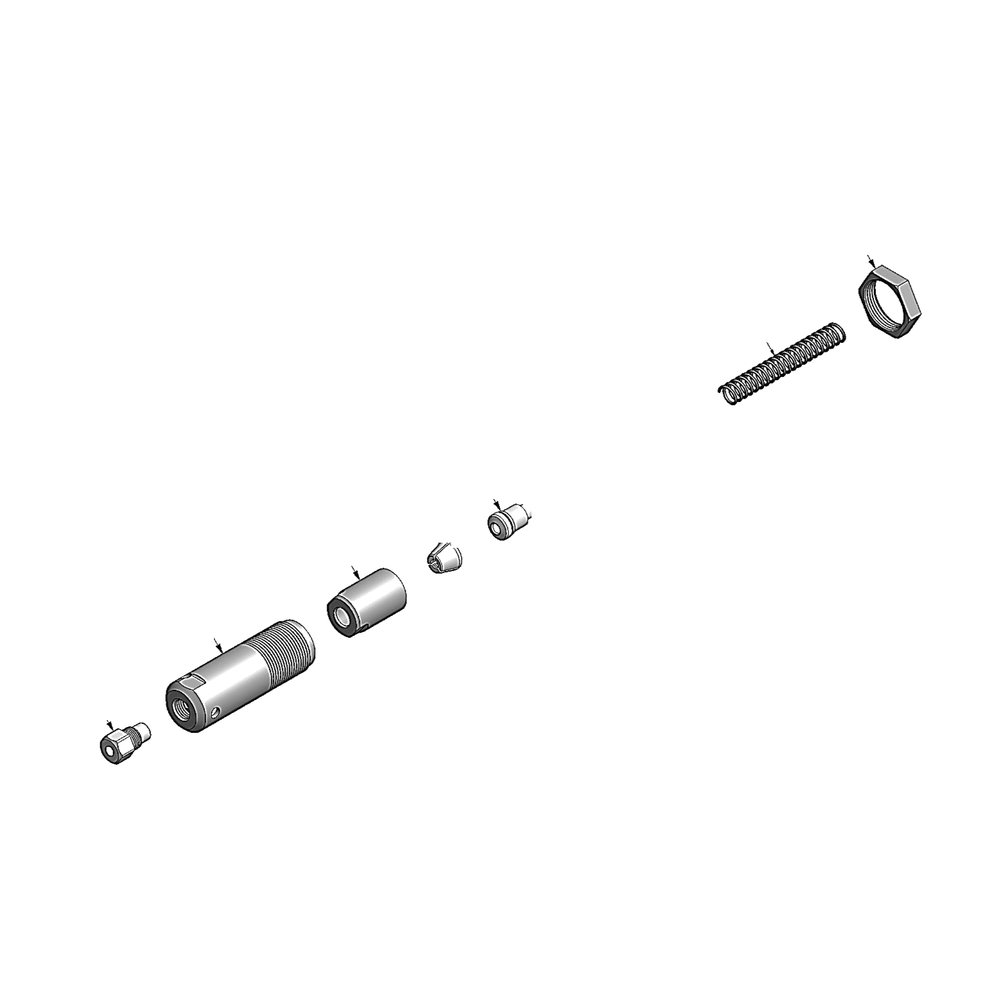 מבט מפורק מספר 2 על רכיבי ראש הסמרור Gage Bilt C8-734A-23 - Exploded component view 2 of Gage Bilt C8-734A-23 nose assembly