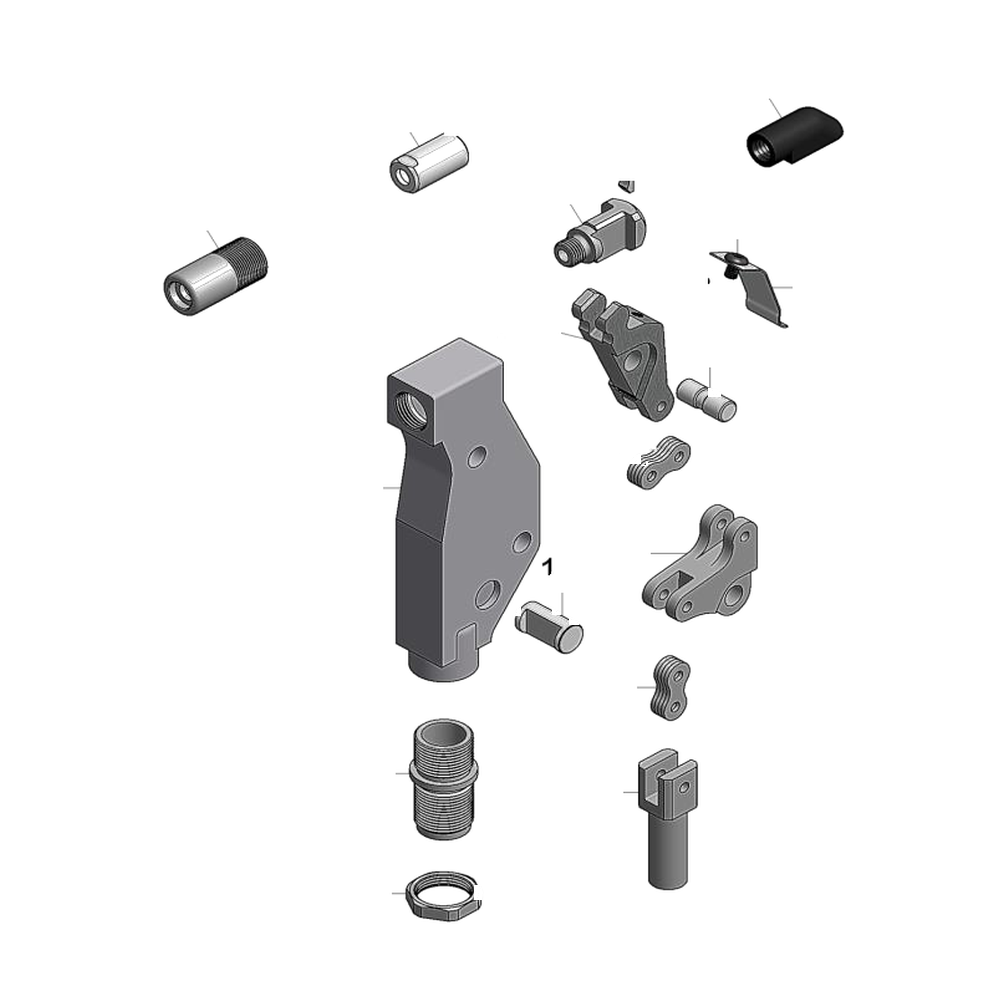 מבט מפורק מספר 2 על רכיבי ראש הסמרור Gage Bilt GS10-704-54RA - Exploded component view 2 of Gage Bilt GS10-704-54RA nose assembly