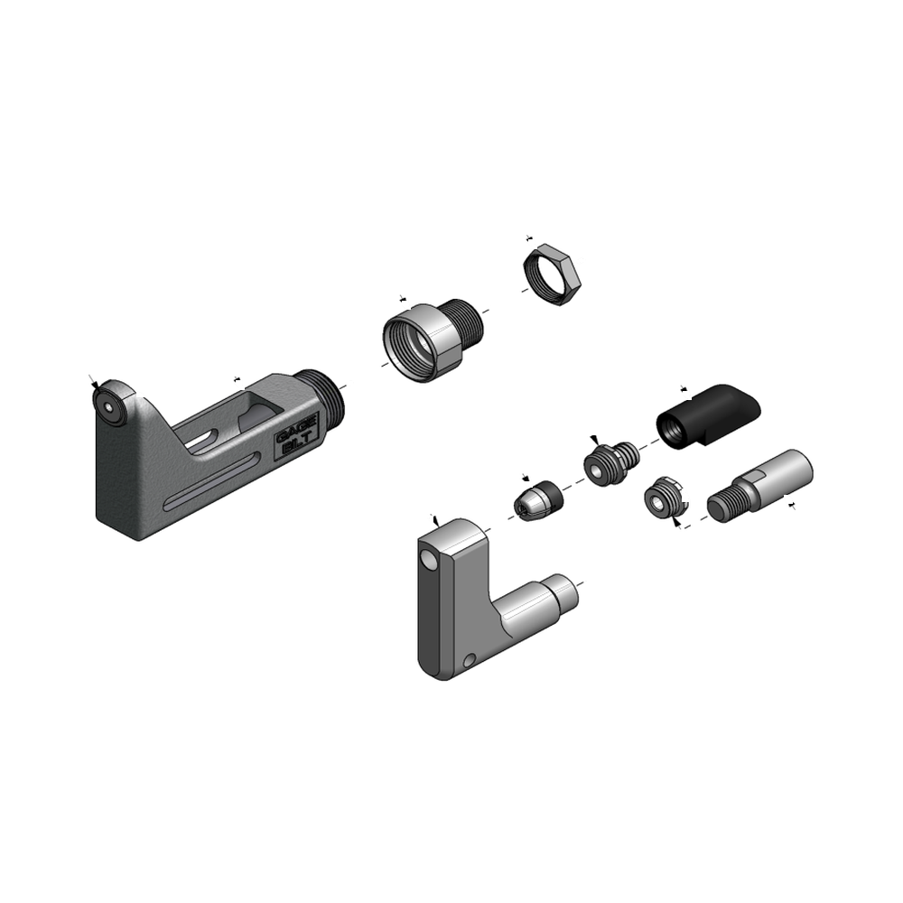 מבט מפורק מספר 2 על רכיבי ראש הסמרור Gage Bilt UBB05-715A-40OS - Exploded component view 2 of Gage Bilt UBB05-715A-40OS nose assembly
