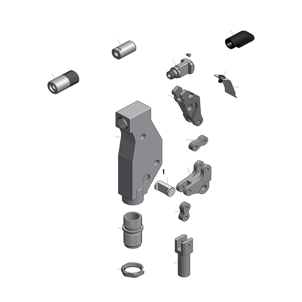 מבט מפורק מספר 2 על רכיבי ראש הסמרור Gage Bilt GS8-704A-54RA - Exploded component view 2 of Gage Bilt GS8-704A-54RA nose assembly
