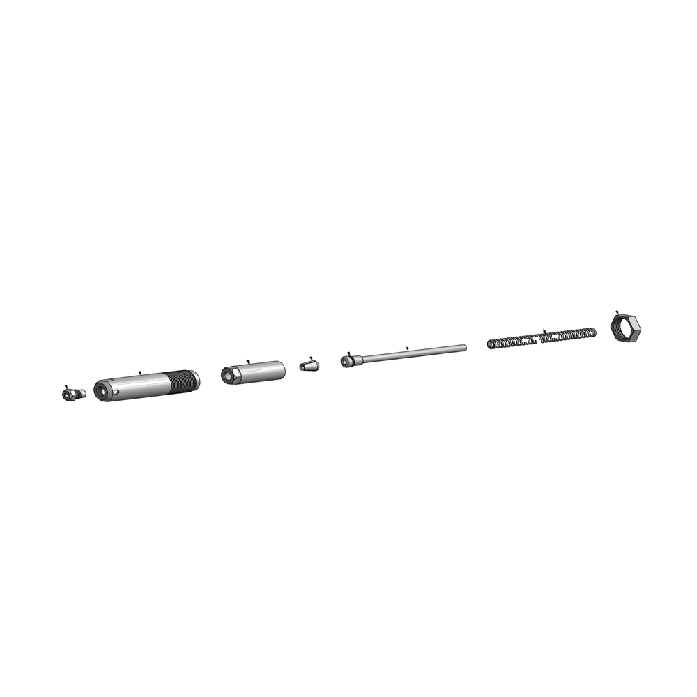 מבט מפורק מספר 2 על רכיבי ראש הסמרור Gage Bilt 6T-743-24 - Exploded component view 2 of Gage Bilt 6T-743-24 nose assembly