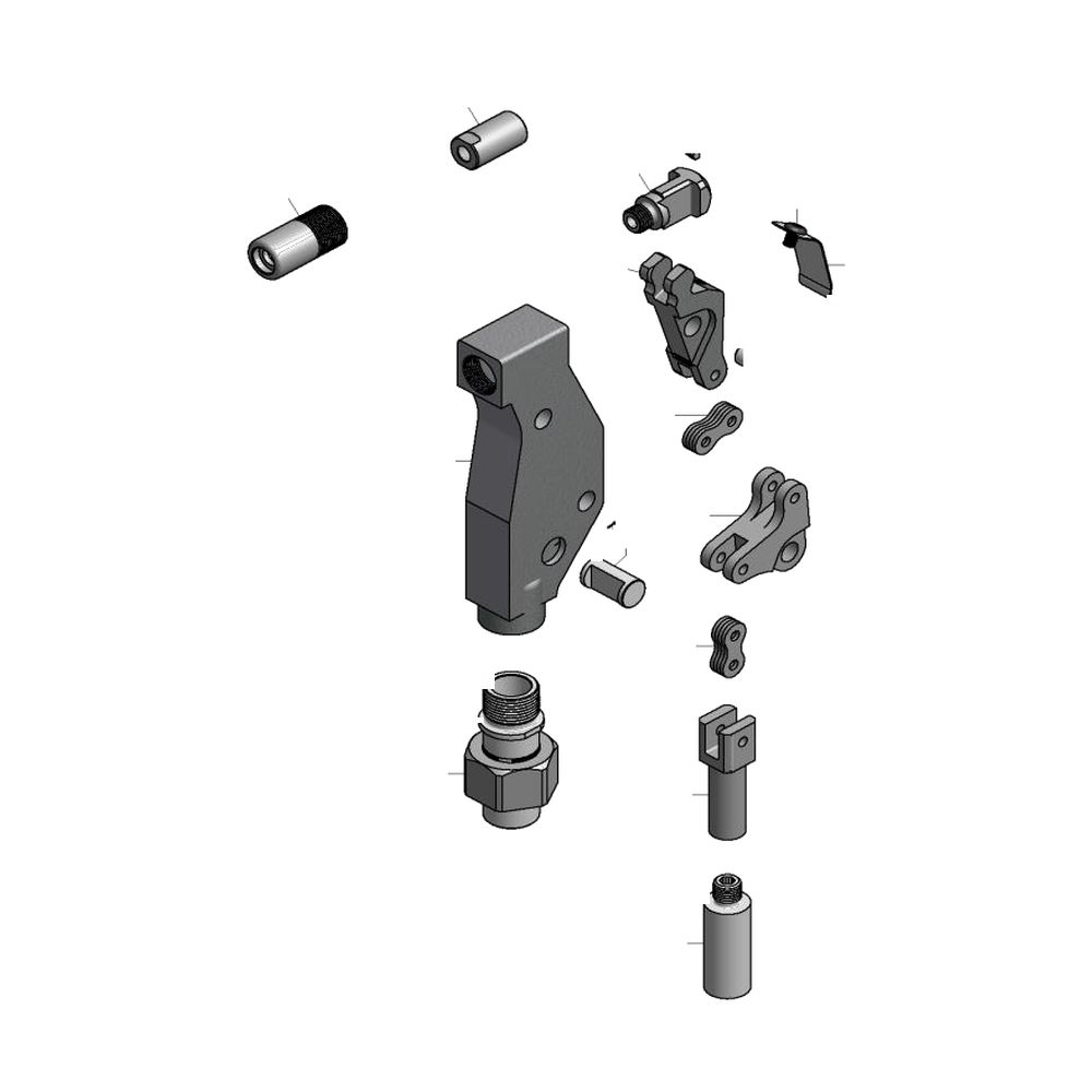 מבט מפורק מספר 2 על רכיבי ראש הסמרור Gage Bilt GS6-752A-54RA - Exploded component view 2 of Gage Bilt GS6-752A-54RA nose assembly