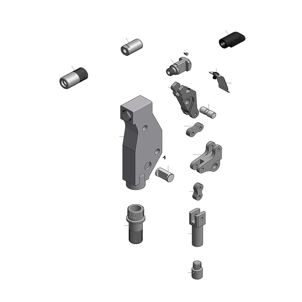 מבט מפורק מספר 2 על רכיבי ראש הסמרור Gage Bilt SMLS05-715A-54RA - Exploded component view 2 of Gage Bilt SMLS05-715A-54RA nose assembly