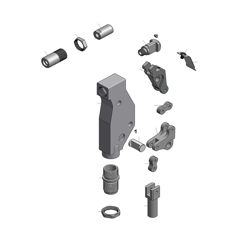 מבט מפורק מספר 2 על רכיבי ראש הסמרור Gage Bilt UBB05-704A-54RA - Exploded component view 2 of Gage Bilt UBB05-704A-54RA nose assembly