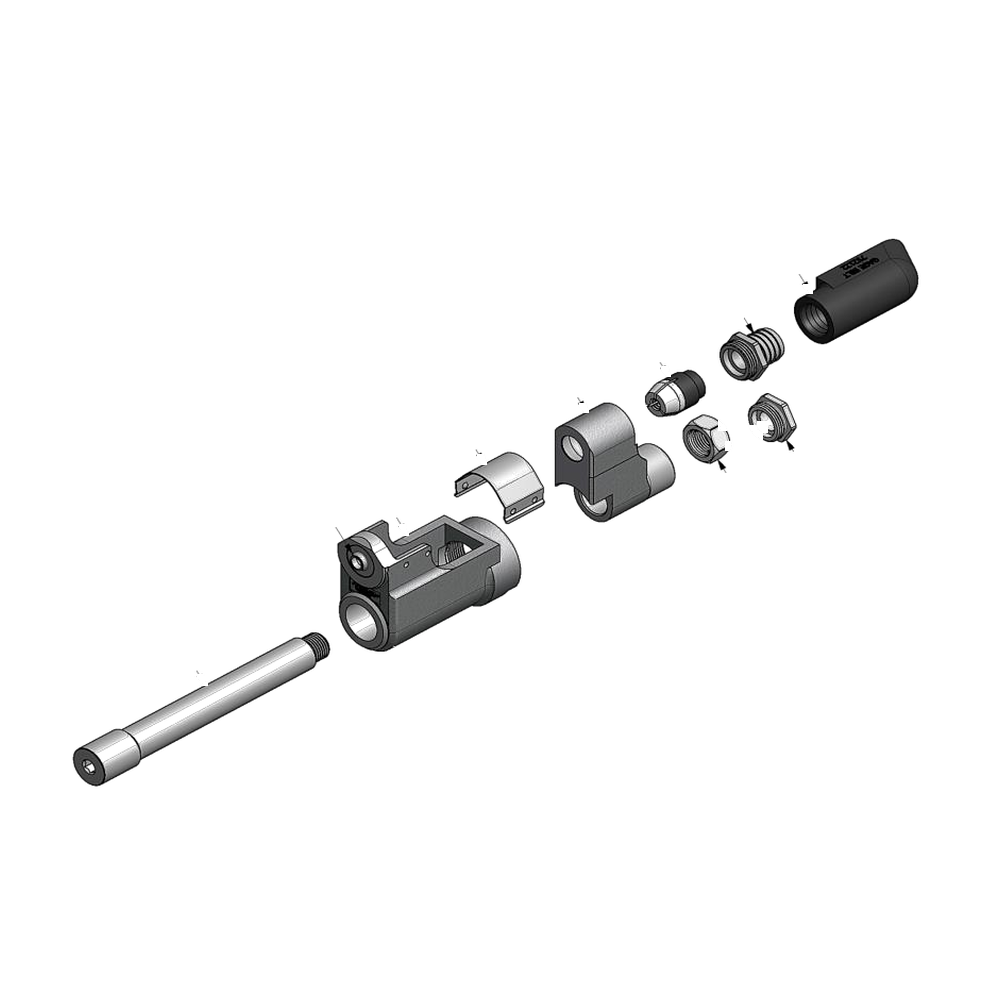 מבט מפורק מספר 2 על רכיבי ראש הסמרור Gage Bilt SB10-205A-35 - Exploded component view 2 of Gage Bilt SB10-205A-35 nose assembly
