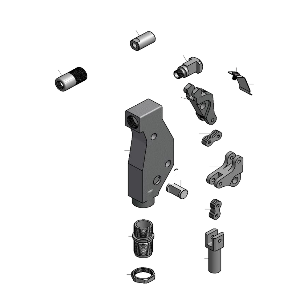 מבט מפורק מספר 2 על רכיבי ראש הסמרור Gage Bilt 6N-704-54RA - Exploded component view 2 of Gage Bilt 6N-704-54RA nose assembly