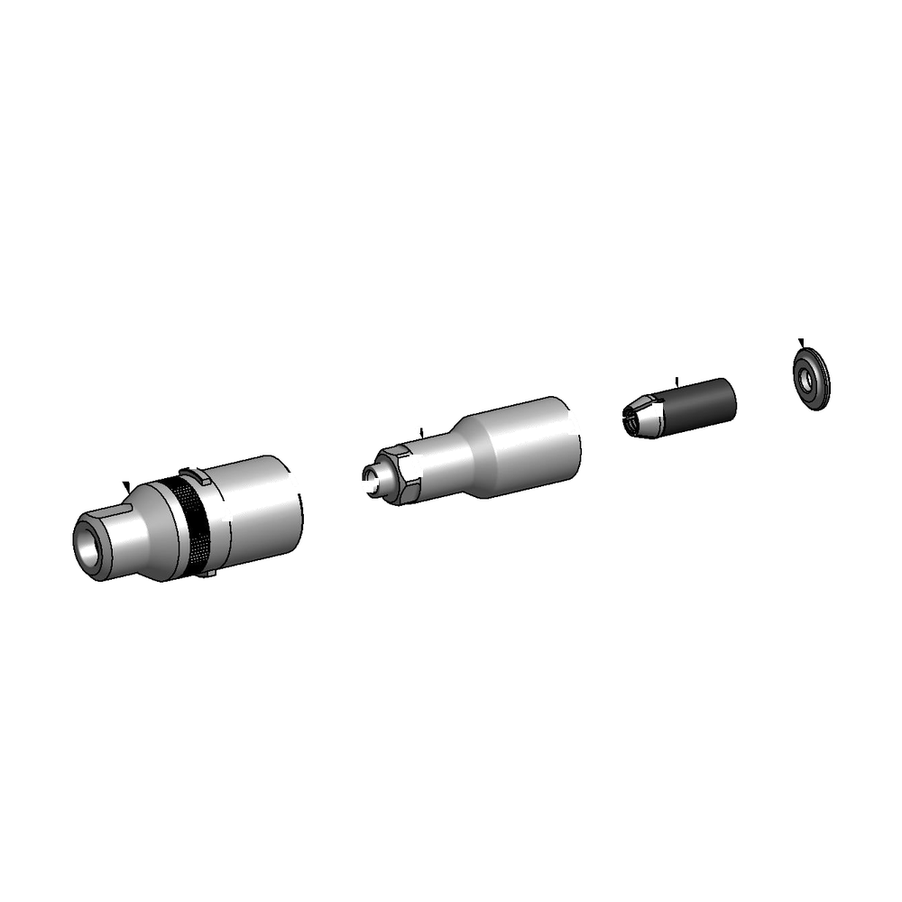 מבט מפורק מספר 2 על רכיבי ראש הסמרור Gage Bilt NAS08-2581-12 - Exploded component view 2 of Gage Bilt NAS08-2581-12 nose assembly