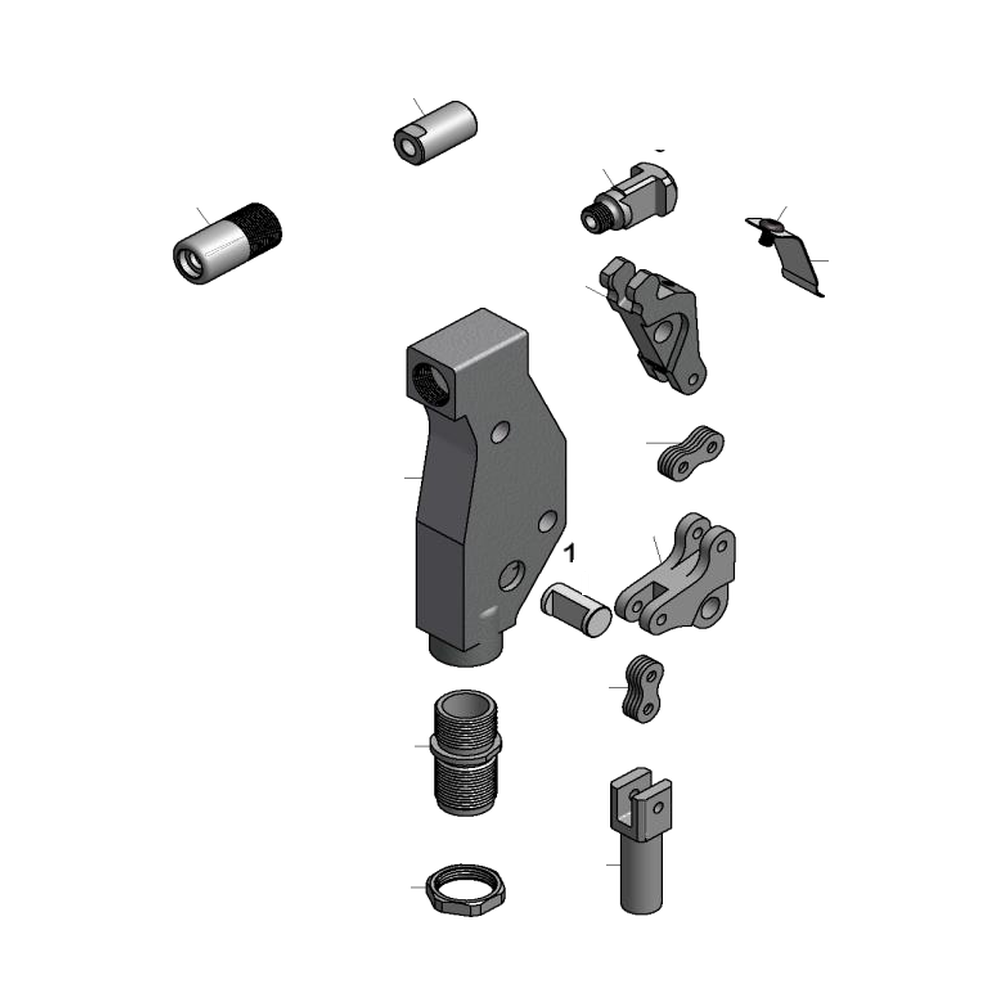 מבט מפורק מספר 2 על רכיבי ראש הסמרור Gage Bilt SMLS04-704-54RA - Exploded component view 2 of Gage Bilt SMLS04-704-54RA nose assembly