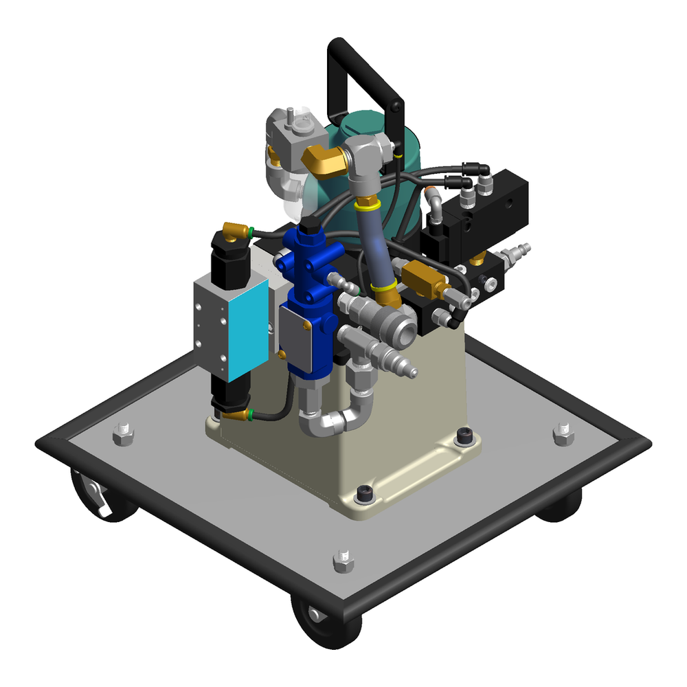 מבט נוסף על יחידת כוח הידראולית Gage Bilt GB912-D - Additional view of the Gage Bilt GB912-D hydraulic power unit