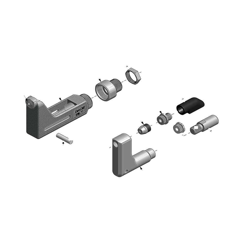מבט מפורק מספר 2 על רכיבי ראש הסמרור Gage Bilt SMLS06-715B-40OS - Exploded component view 2 of Gage Bilt SMLS06-715B-40OS nose assembly