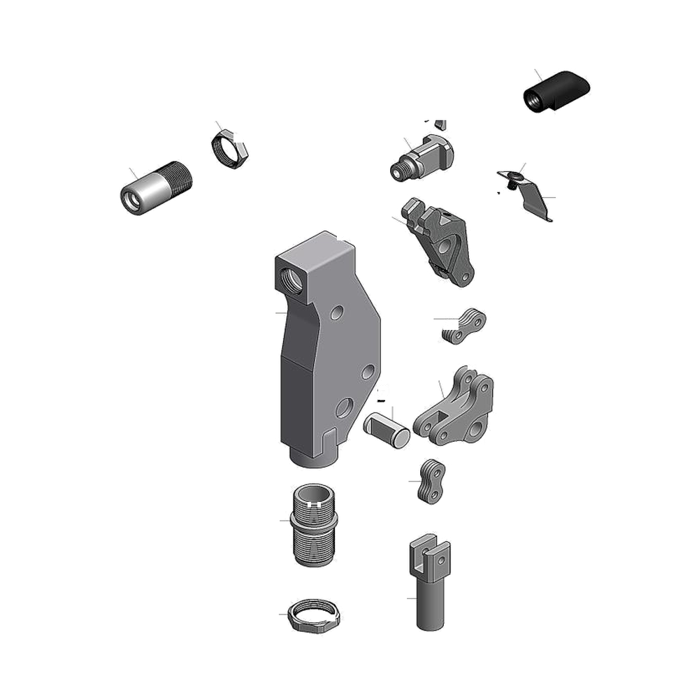 מבט מפורק מספר 2 על רכיבי ראש הסמרור Gage Bilt GS8-704-54RA - Exploded component view 2 of Gage Bilt GS8-704-54RA nose assembly