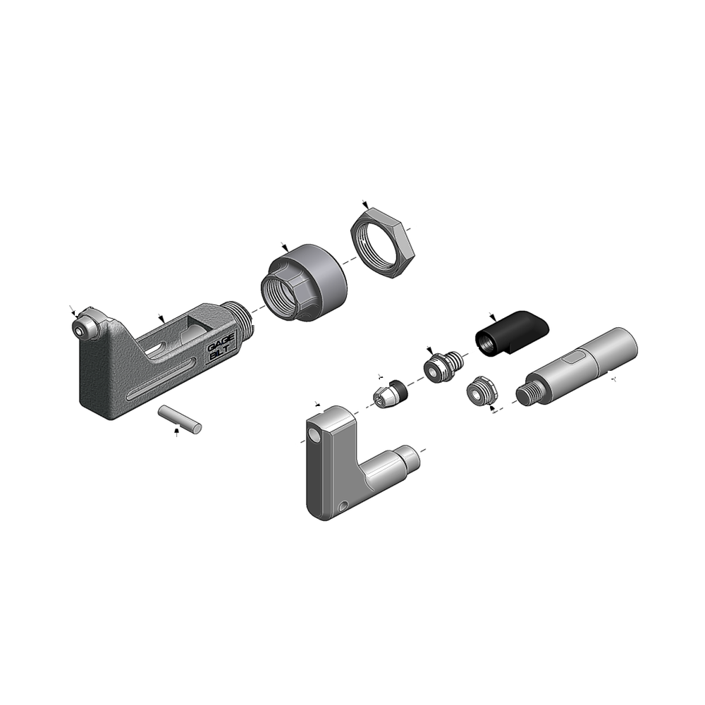 מבט מפורק מספר 2 על רכיבי ראש הסמרור Gage Bilt ASP08-752B-43OS - Exploded component view 2 of Gage Bilt ASP08-752B-43OS nose assembly
