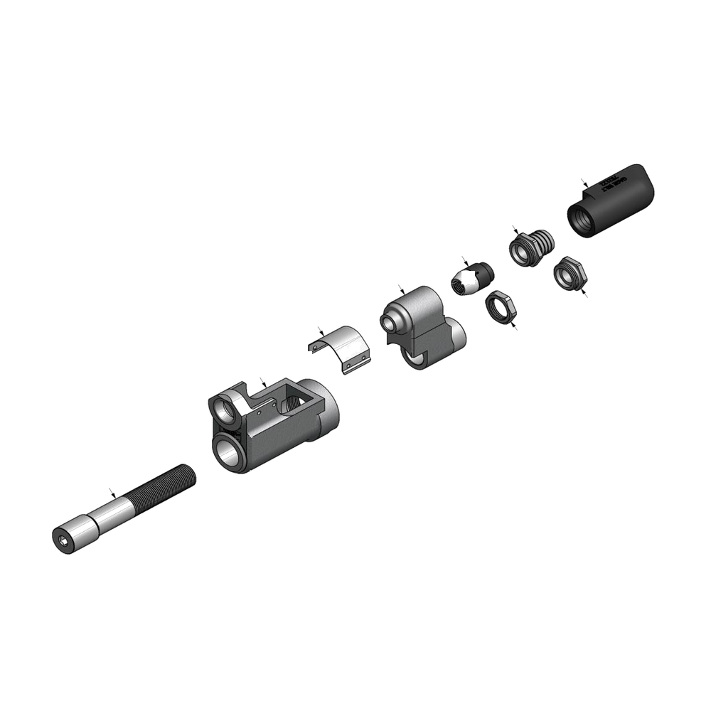 מבט מפורק מספר 2 על רכיבי ראש הסמרור Gage Bilt NAS12-208A-31 - Exploded component view 2 of Gage Bilt NAS12-208A-31 nose assembly