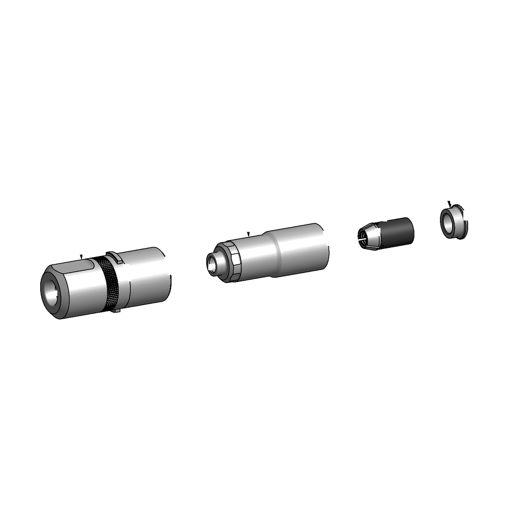 מבט מפורק מספר 2 על רכיבי ראש הסמרור Gage Bilt NAS10-2581-12 - Exploded component view 2 of Gage Bilt NAS10-2581-12 nose assembly