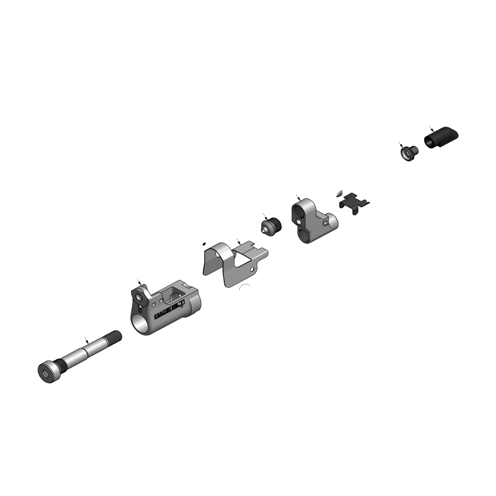 מבט מפורק מספר 2 על רכיבי ראש הסמרור Gage Bilt LGP07-25OS - Exploded component view 2 of Gage Bilt LGP07-25OS nose assembly