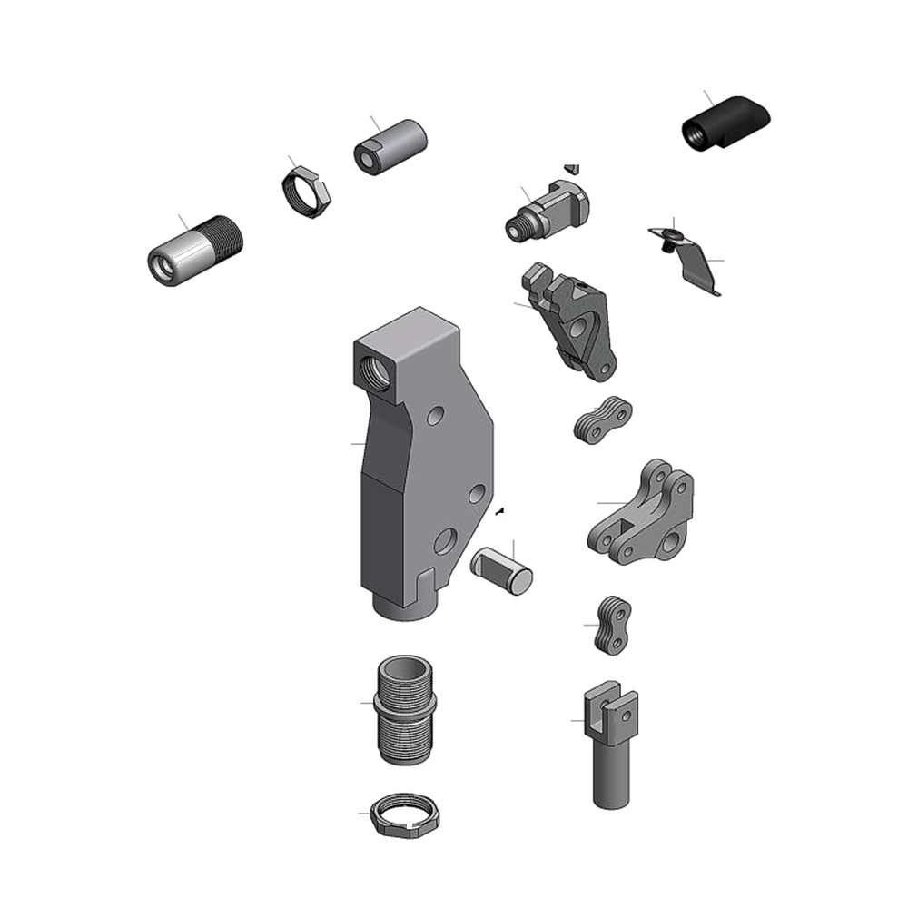מבט מפורק מספר 2 על רכיבי ראש הסמרור Gage Bilt 4C-704-54RA - Exploded component view 2 of Gage Bilt 4C-704-54RA nose assembly