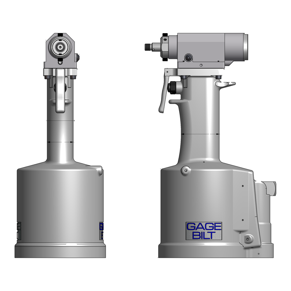 מבט נוסף על כלי סמרור פנאומטי-הידראולי Gage Bilt GB740 - Additional view of the Gage Bilt GB740 pneudraulic rivet tool